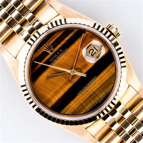 rolex datejust tiger's eye dial|rolex watches wood dial.